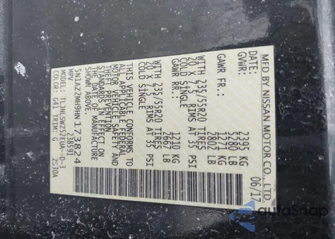 2017 Nissan Murano Platinum z USA, uszkodzony, nr VIN 5N1AZ2MH9HN173824